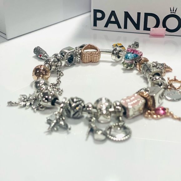 NWT Authentic PANDORA “Boss Babe” Themed Multi Charm Bracelet Rose Gold/Silver - Picture 11 of 15
